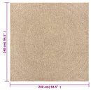 vidaXL ZIZUR juta hatású beltéri és kültéri szőnyeg 240x240 cm