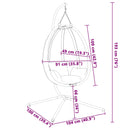 vidaXL tópszínű szövet és acél függő kagylószék állvánnyal