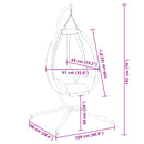 vidaXL bézs szövet és acél függő kagylószék állvánnyal