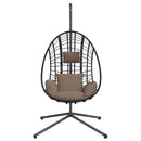 vidaXL tópszínű rattan és acél függő kagylószék állvánnyal