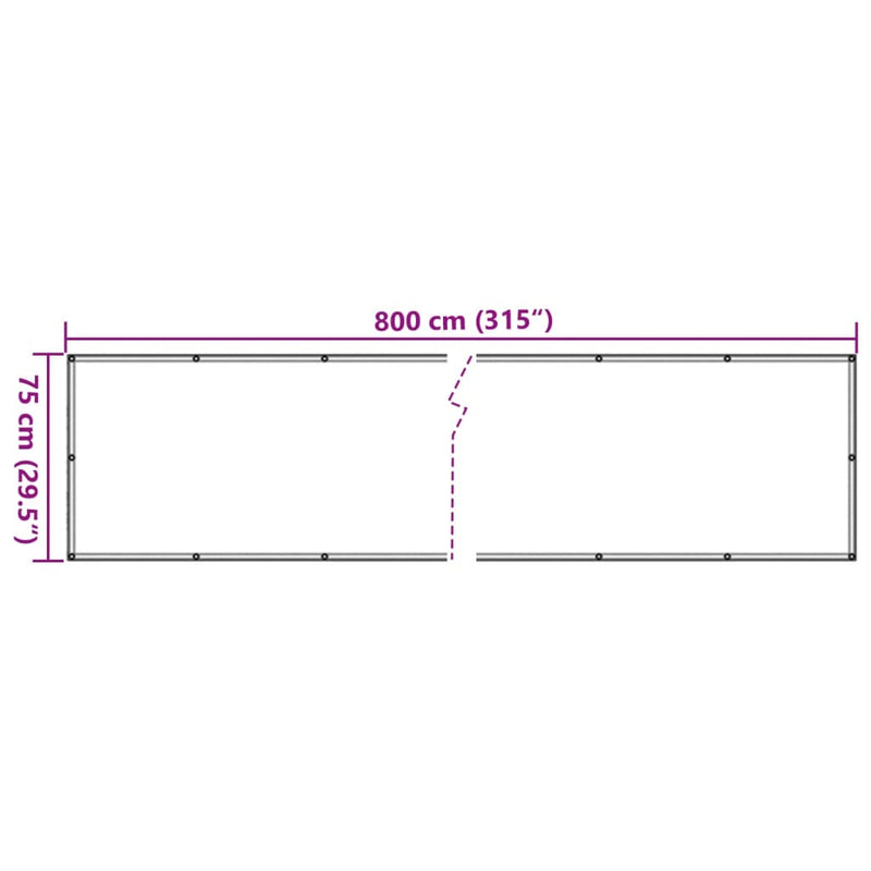 vidaXL krémszínű PVC belátás elleni erkélyparaván 800x75 cm