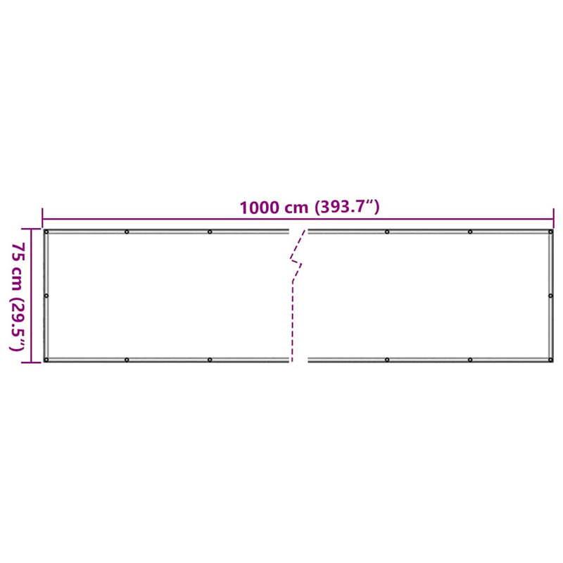 vidaXL krémszínű PVC belátás elleni erkélyparaván 1000x75 cm