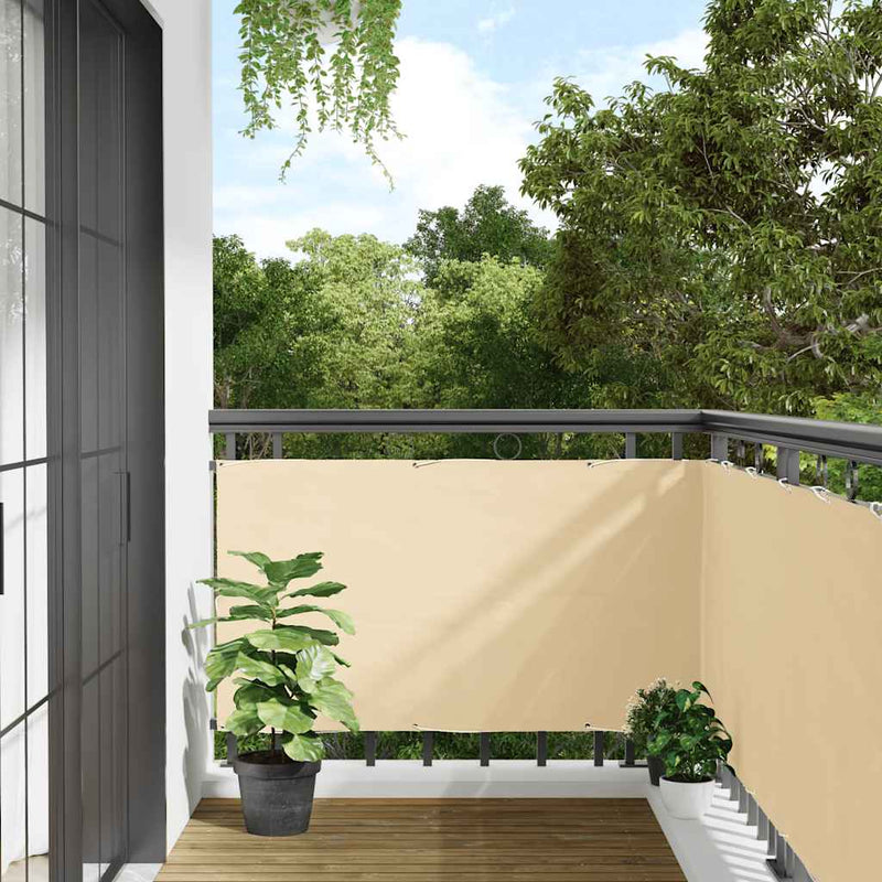vidaXL krémszínű PVC belátás elleni erkélyparaván 1000x75 cm