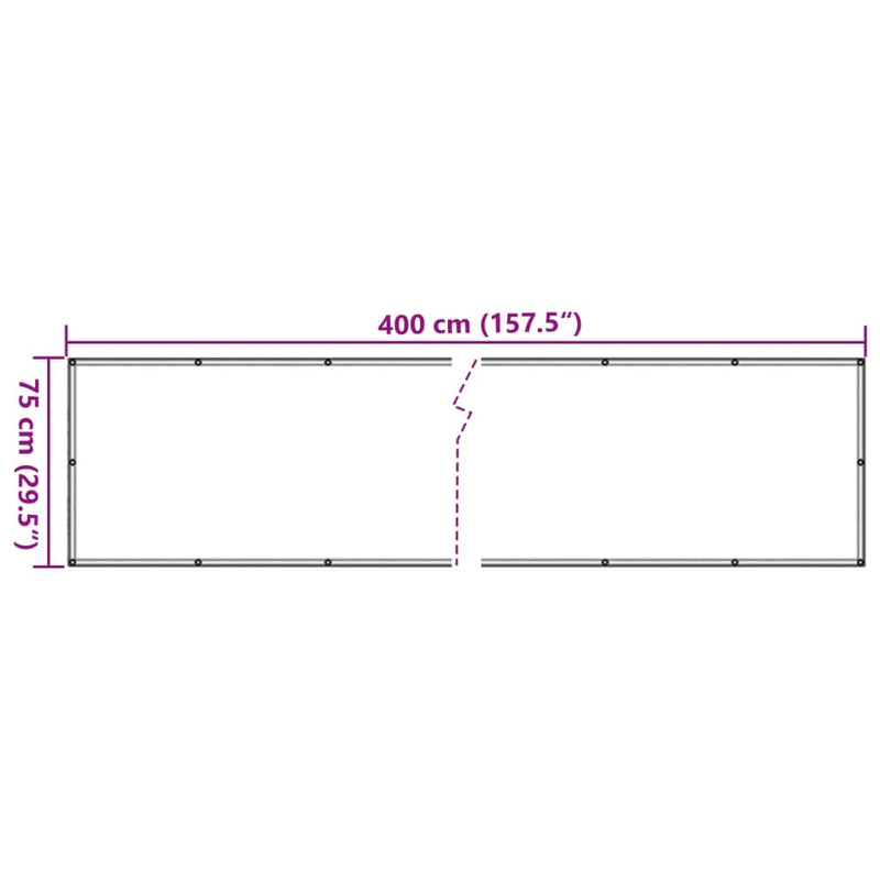 vidaXL fehér PVC belátás elleni erkélyparaván 400x75 cm