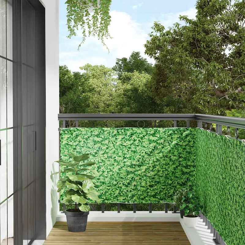 vidaXL zöld növénymintás PVC belátás elleni erkélyparaván 800x75 cm