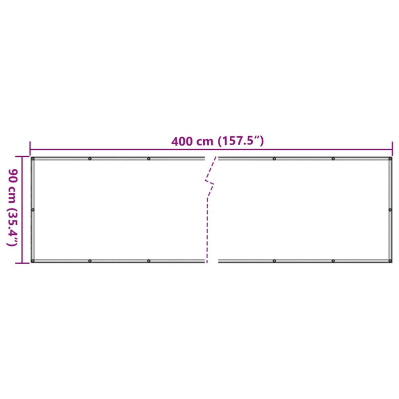 vidaXL szürke PVC belátás elleni erkélyparaván 400x90 cm