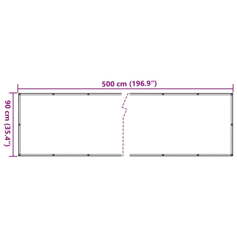 vidaXL szürke PVC belátás elleni erkélyparaván 500x90 cm
