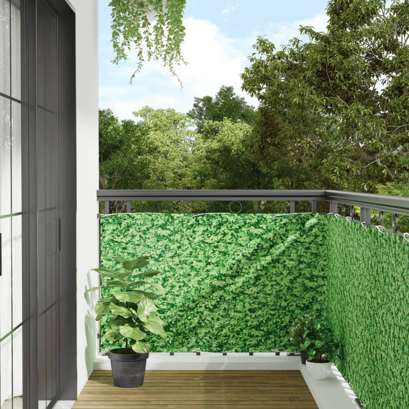 vidaXL zöld növénymintás PVC belátás elleni erkélyparaván 500x90 cm