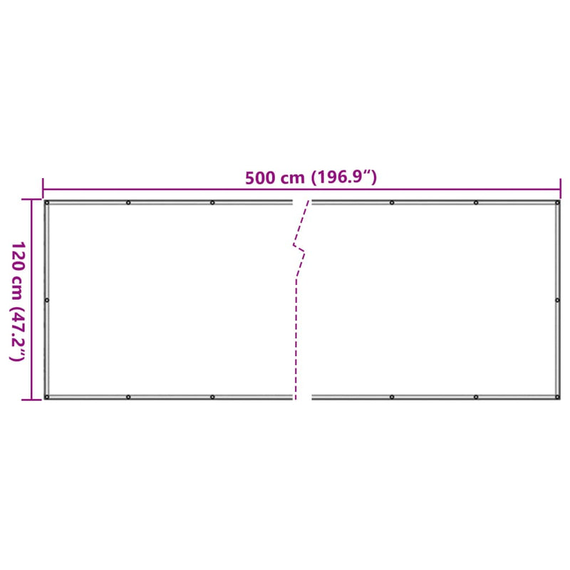 vidaXL antracitszürke PVC belátás elleni erkélyparaván 500x120 cm