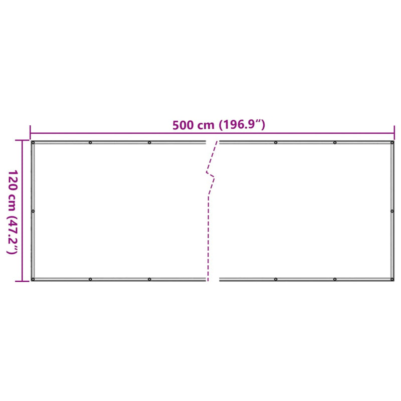 vidaXL zöld növénymintás PVC belátás elleni erkélyparaván 500x120 cm