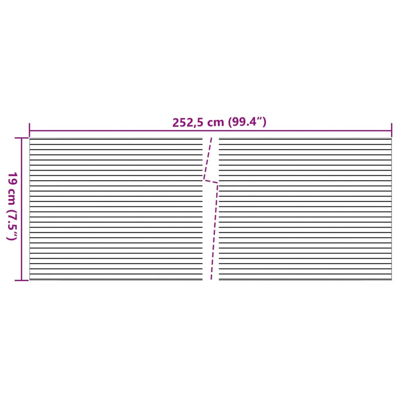 vidaXL 10 db világosszürke PVC belátás elleni árnyékoló 252,5 x 19 cm