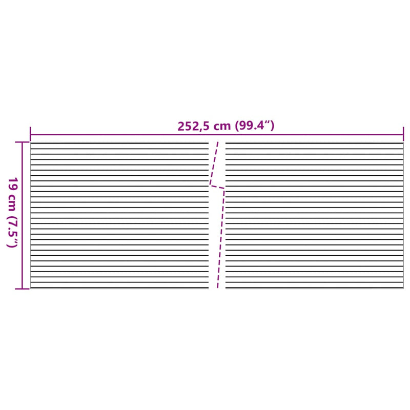 vidaXL 10 db kőszürke PVC belátás elleni árnyékoló 252,5 x 19 cm