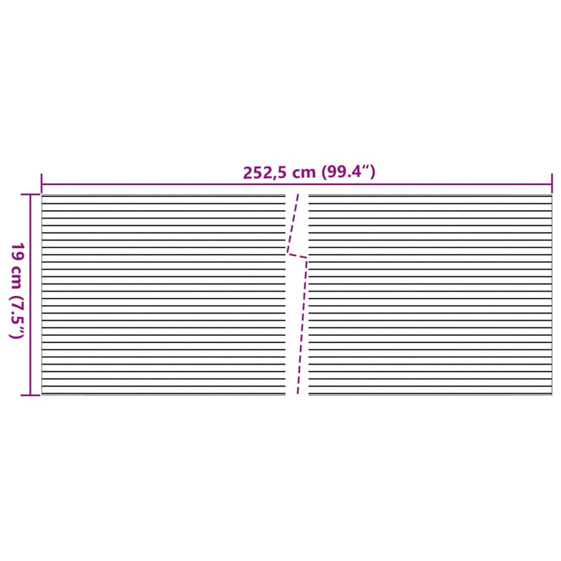 vidaXL 10 db szürke PVC belátás elleni árnyékoló 252,5 x 19 cm
