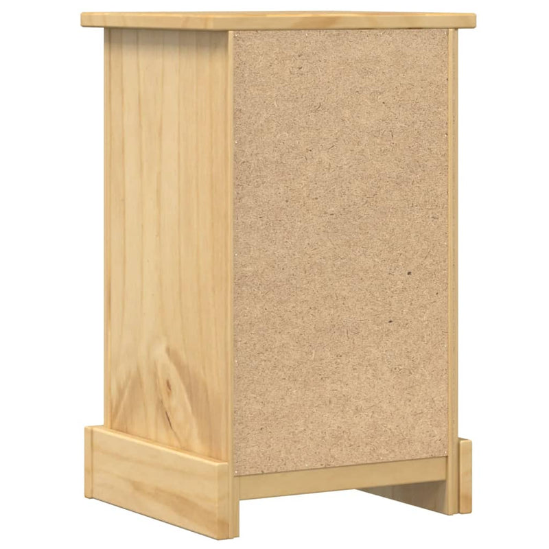 vidaXL Corona tömör fenyőfa éjjeliszekrény 35 x 32,5 x 58 cm