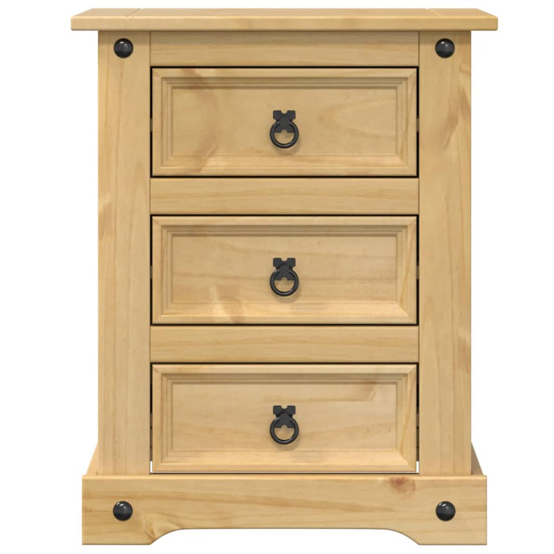 vidaXL Corona tömör fenyőfa éjjeliszekrény 53x39x66 cm