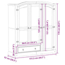 vidaXL Corona tömör fenyőfa ruhásszekrény 151,5 x 52 x 170 cm
