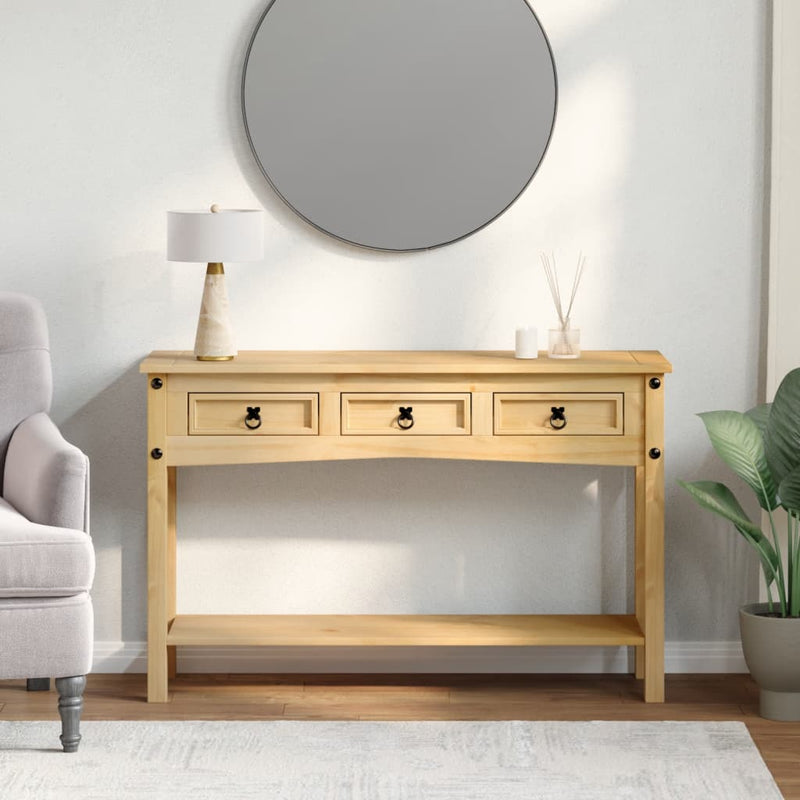 vidaXL Corona tömör fenyőfa konzolasztal 114 x 34,5 x 73 cm
