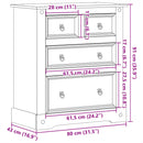 vidaXL Corona tömör fenyőfa komód 80x43x91 cm