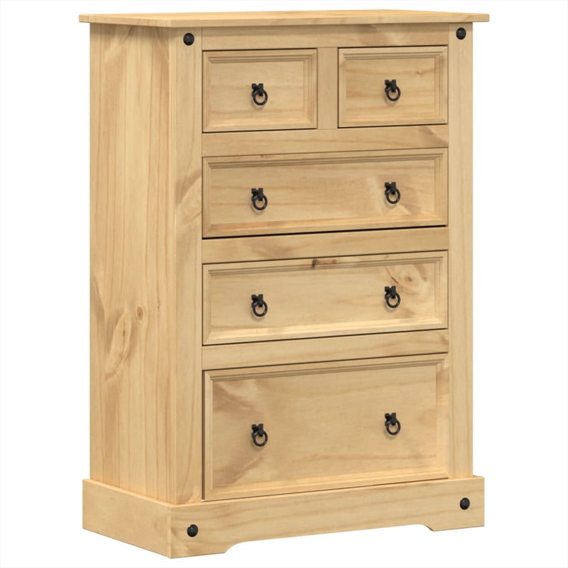 vidaXL Corona tömör fenyőfa komód 80 x 43 x 114 cm