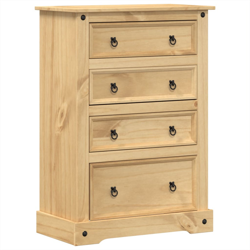 vidaXL Corona tömör fenyőfa komód 80 x 43 x 114 cm