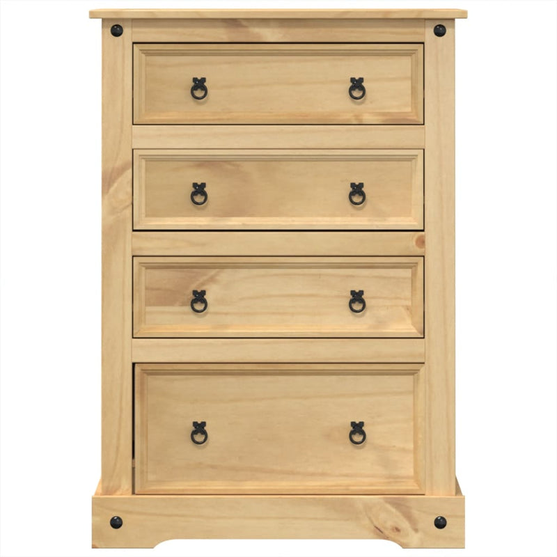vidaXL Corona tömör fenyőfa komód 80 x 43 x 114 cm