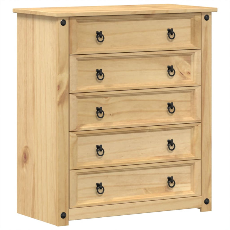 vidaXL Corona tömör fenyőfa komód 80x40x89 cm