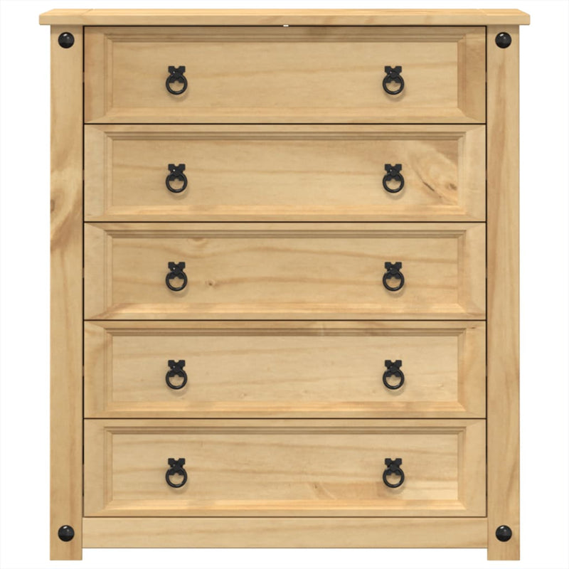 vidaXL Corona tömör fenyőfa komód 80x40x89 cm