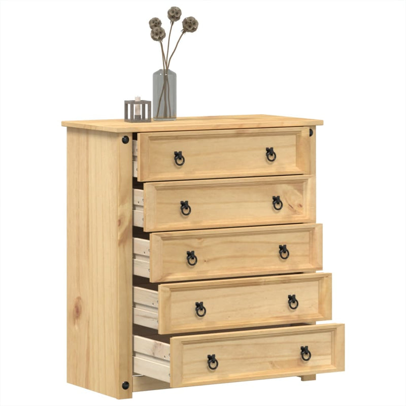 vidaXL Corona tömör fenyőfa komód 80x40x89 cm