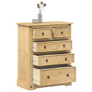 vidaXL Corona tömör fenyőfa komód 92x48x114 cm