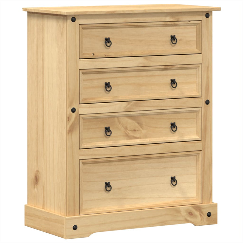 vidaXL Corona tömör fenyőfa komód 92x48x120 cm
