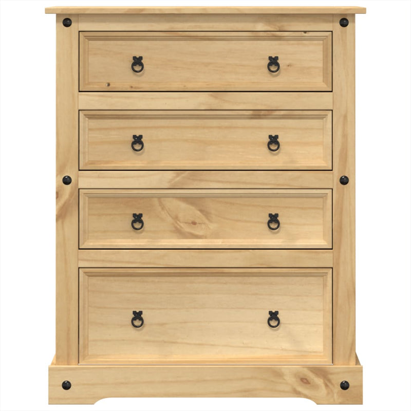 vidaXL Corona tömör fenyőfa komód 92x48x120 cm