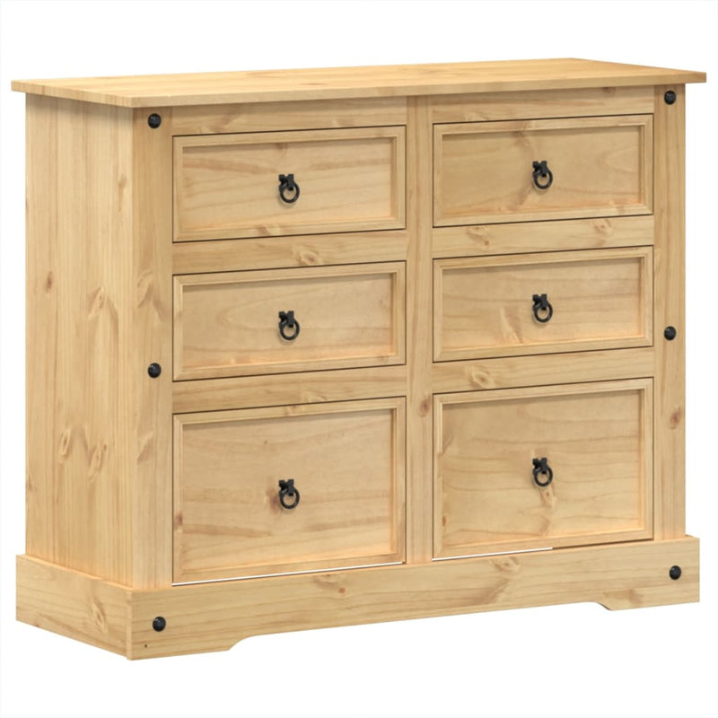 vidaXL Corona tömör fenyőfa komód 110x43x91 cm