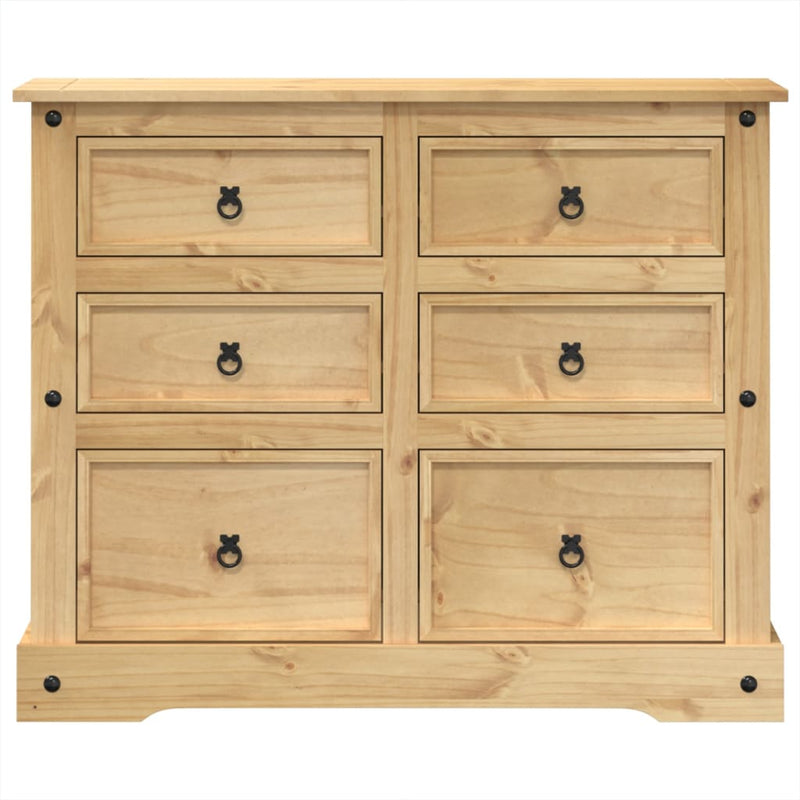 vidaXL Corona tömör fenyőfa komód 110x43x91 cm