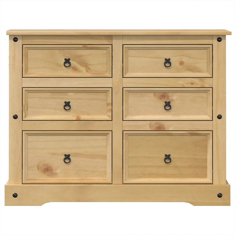 vidaXL Corona tömör fenyőfa komód 112x48x91 cm