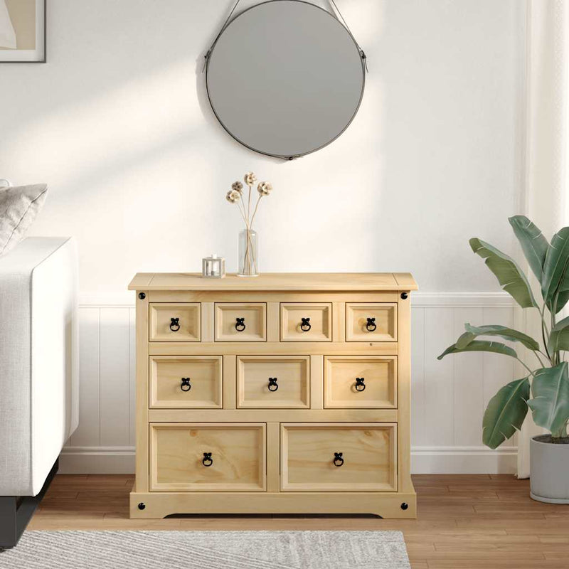 vidaXL Corona tömör fenyőfa komód 101x45x82 cm