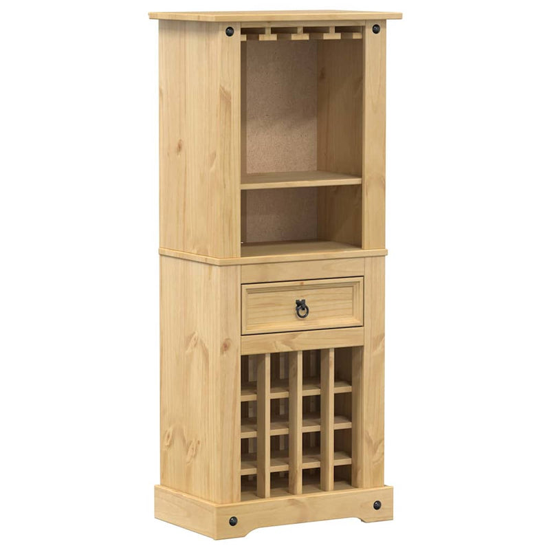 vidaXL Corona tömör fenyőfa bortartó 56x35x134,5 cm