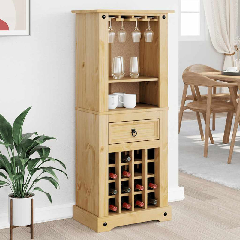 vidaXL Corona tömör fenyőfa bortartó 56x35x134,5 cm