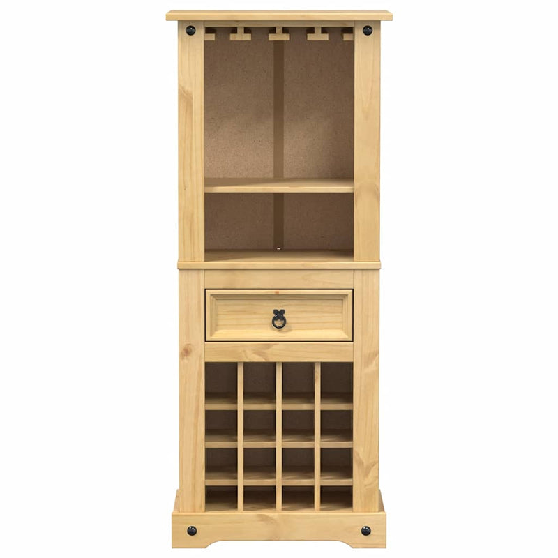 vidaXL Corona tömör fenyőfa bortartó 56x35x134,5 cm