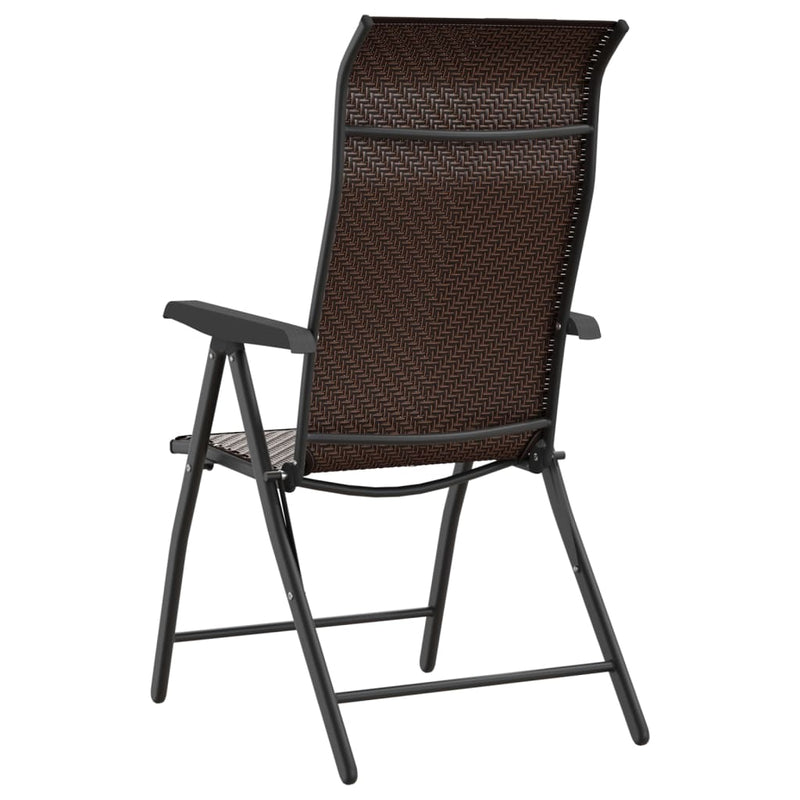 vidaXL 2 db barna polyrattan összecsukható kerti szék