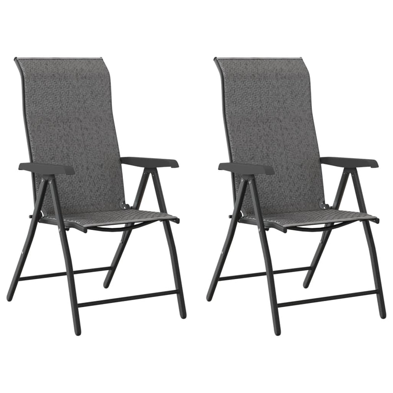 vidaXL 2 db szürke polyrattan összecsukható kerti szék