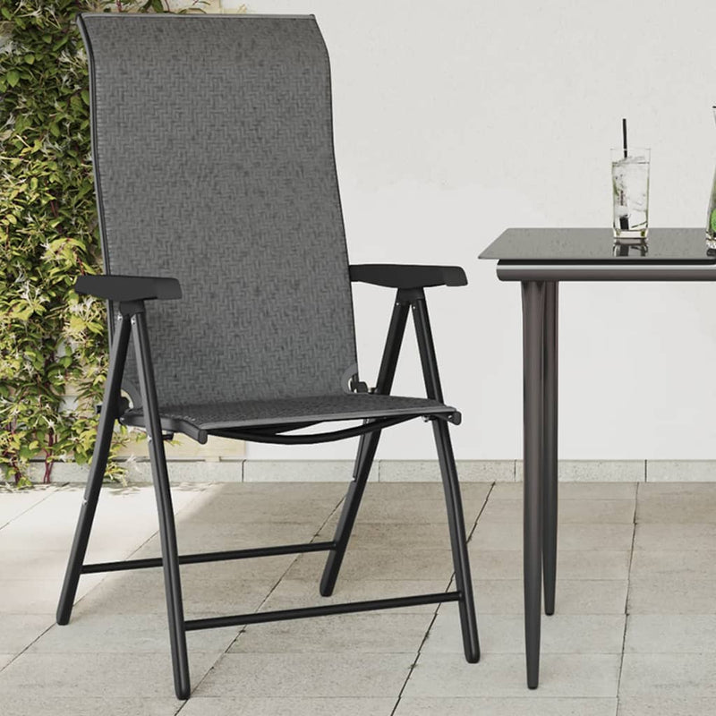 vidaXL 2 db szürke polyrattan összecsukható kerti szék