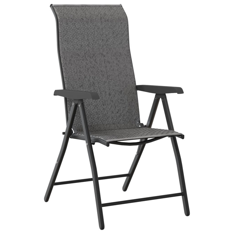 vidaXL 2 db szürke polyrattan összecsukható kerti szék