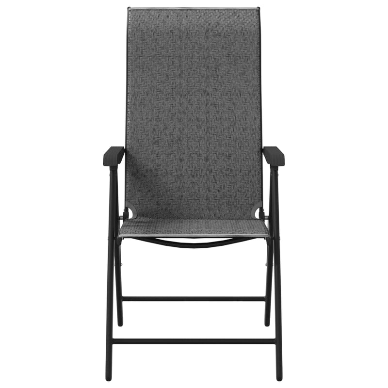 vidaXL 2 db szürke polyrattan összecsukható kerti szék