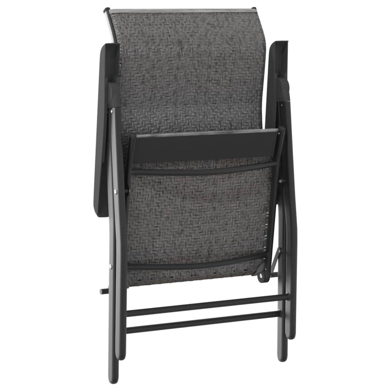 vidaXL 2 db szürke polyrattan összecsukható kerti szék