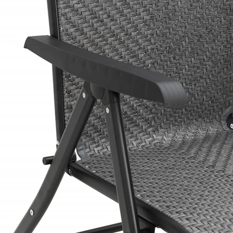 vidaXL 2 db szürke polyrattan összecsukható kerti szék