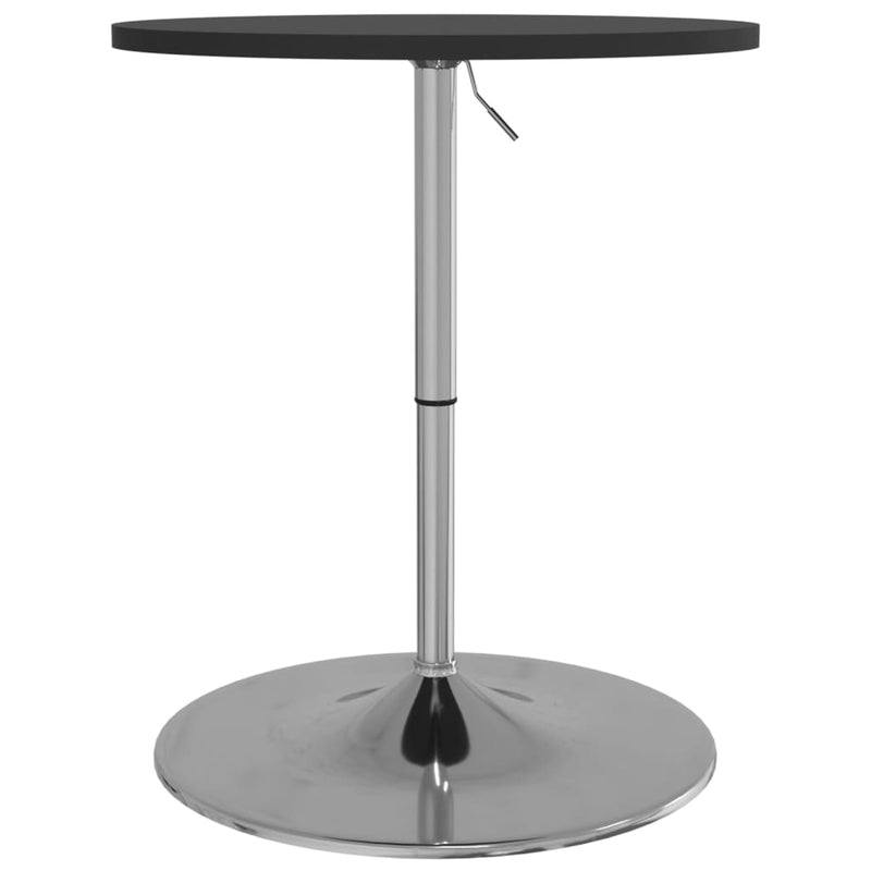 vidaXL fekete szerelt fa és krómozott acél bárasztal 60 x 60 x 90 cm