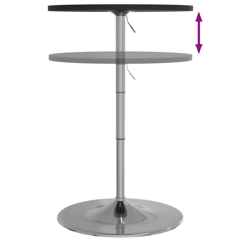 vidaXL fekete szerelt fa és krómozott acél bárasztal 60 x 60 x 90 cm
