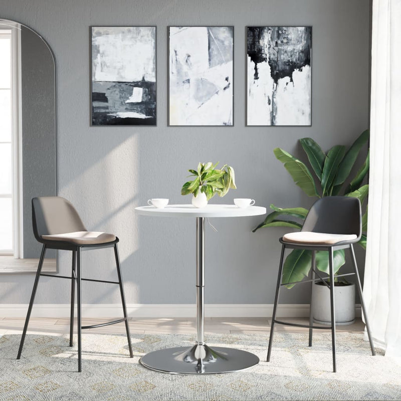 vidaXL fehér szerelt fa és krómozott acél bárasztal 60 x 60 x 90 cm