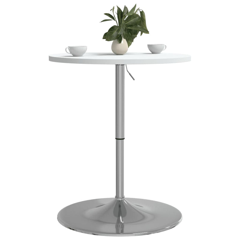 vidaXL fehér szerelt fa és krómozott acél bárasztal 60 x 60 x 90 cm
