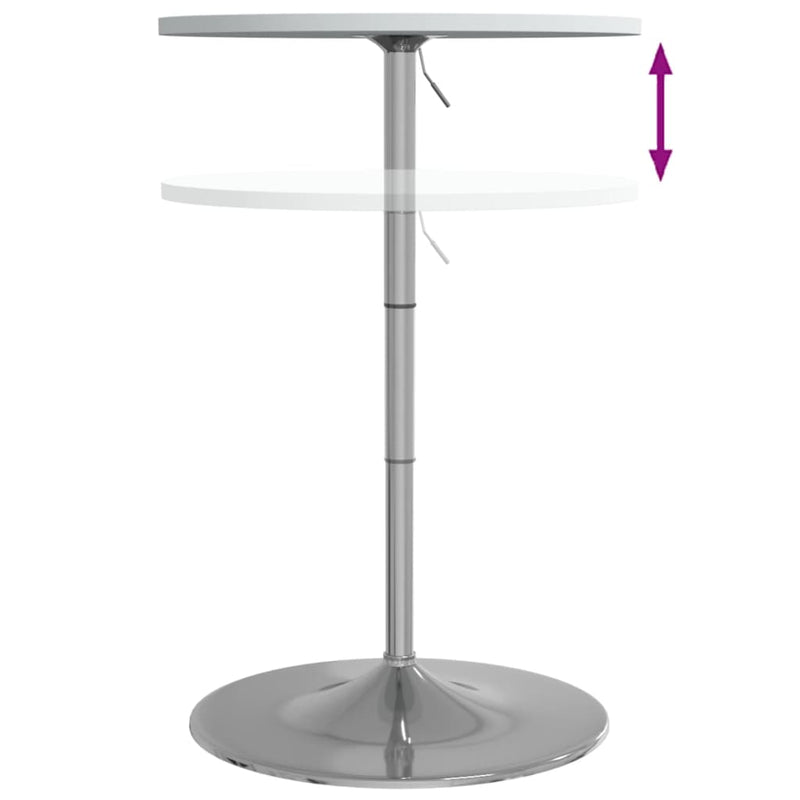 vidaXL fehér szerelt fa és krómozott acél bárasztal 60 x 60 x 90 cm